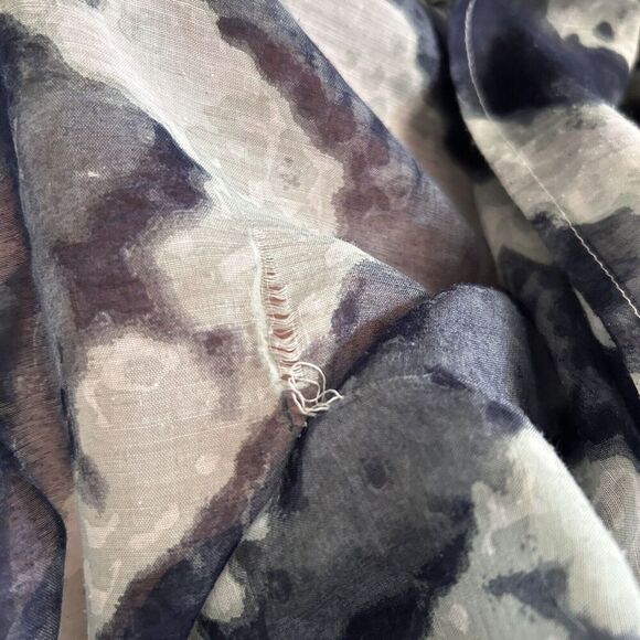 Chico's Blouse Top Women's S/M Blue Sheer Round Neck Slit Sleeve Pullover - Picture 12 of 12